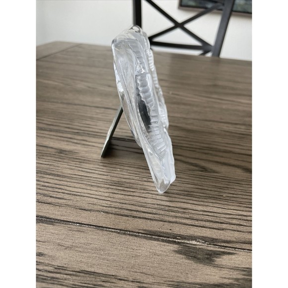 Frosted Heart Roses Clear Glass Picture Frame Studio Nova Japan Vintage NOS - Picture 5 of 6